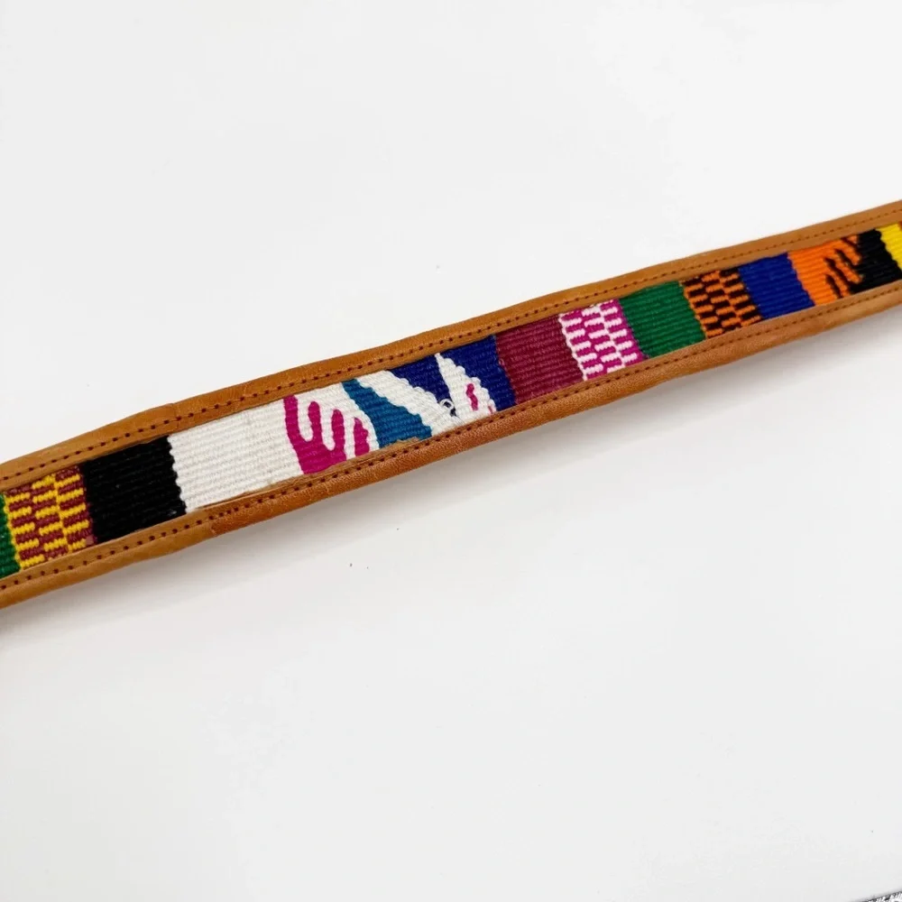 Handmade Genuine Leather Boho Indie Guatemalan Crafted Belt, Size 32